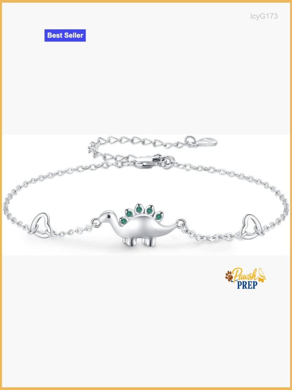 Sterling Silver Dinosaur Bracelet Gift for Women Girlfriend Best Friend